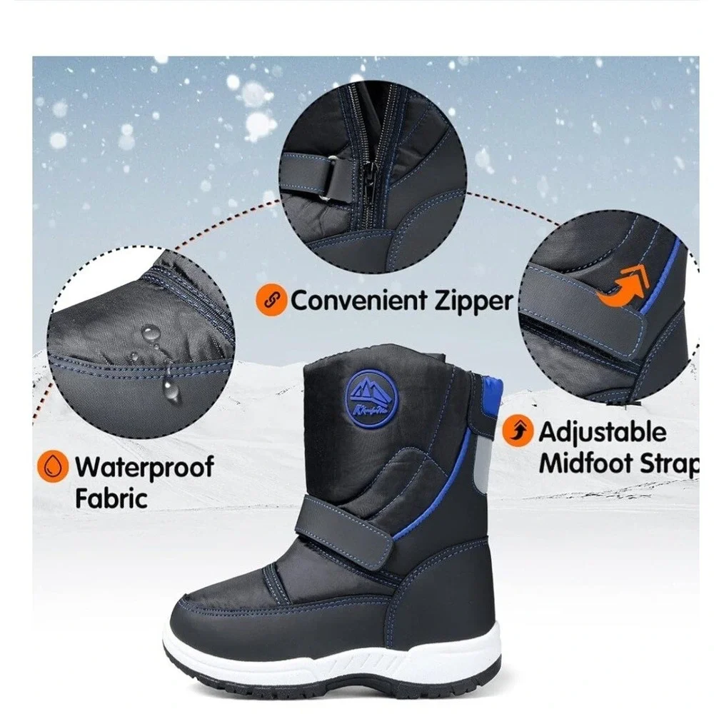 NEW K.KomForme Toddlers Boy & Girls Snow Waterproof‎ Winter Outdoor Boots Size 1